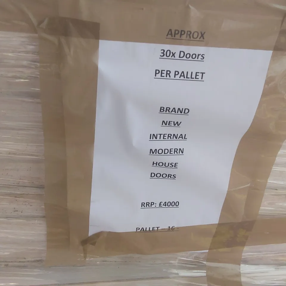 PALLET CONTAINING A VERY LARGE QUANTITY OF ASSORTED DOORS