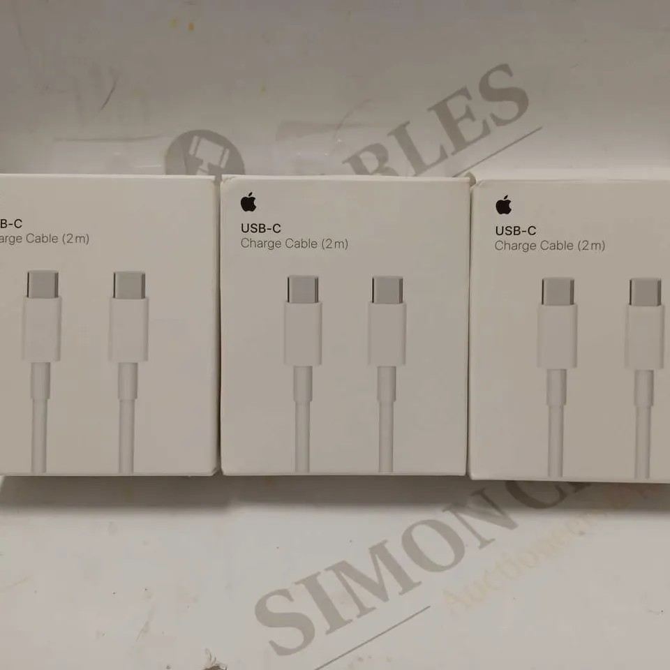 LOT OF 3 APPLE USB-C CHARGE CABLES (3 X 2M) RRP £57