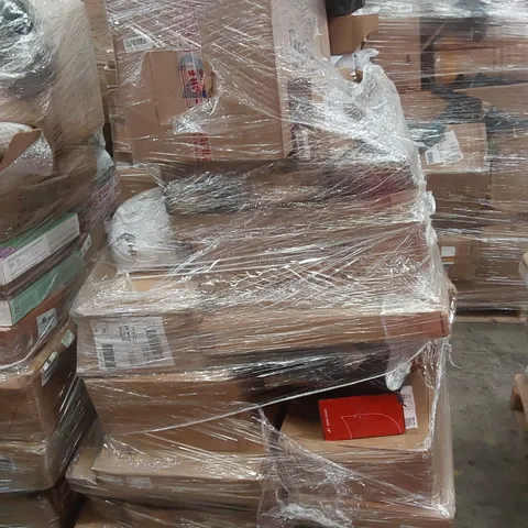 PALLET CONTAINING VARIOUS ASSORTED BOXED ITEMS TO INCLUDE,  HANDHELD CHAINSAW, EXPANDABLE HOSES, SPRAY GUN,  CAR PARTS AND LOTS MORE UNMARKED BOXED ITEMS 
