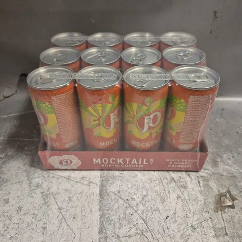 12 X J2O MOCKTAIL DRINKS - WHITE PEACH & MANGO DAIQUIRI 