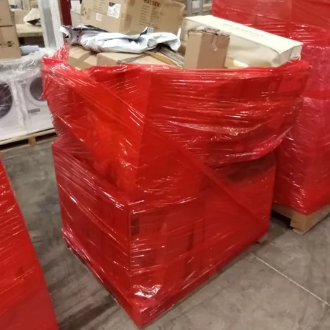 PALLET OF ASSORTED HOUSEHOLD GOODS AND PRODUCTS TO INCLUDE; MOTOR CEILING FAN, BABY PRODUCTS, BOXED FURNITURE ETC