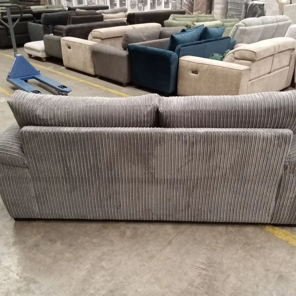 AMALFI STANDARD BACK FABRIC 3 SEATER SOFA - CHARCOAL RRP £579