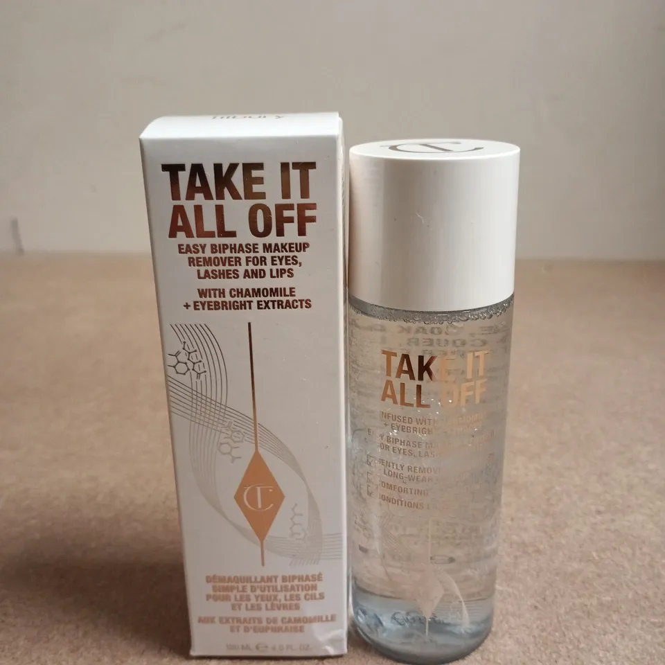 BOXED CHARLOTTE TILBURY TAKE IT ALL OFF BIPHASIC MAKEUP REMOVER – 75 ML