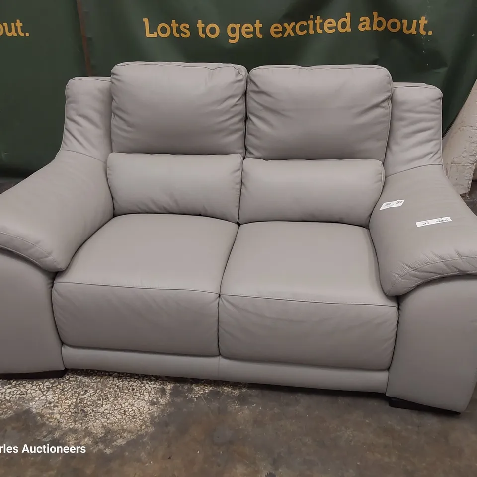 QUALITY ITALIAN DESIGNER DEGANO POWER RECLINING TWO SEATER SOFA GREY LEATHER 