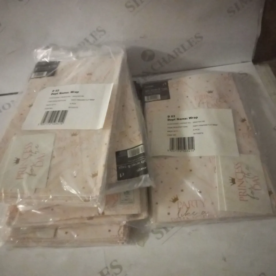 LOT OF 40 PARTY PRINCESS GIFT WRAP AND GIFT TAGS SET