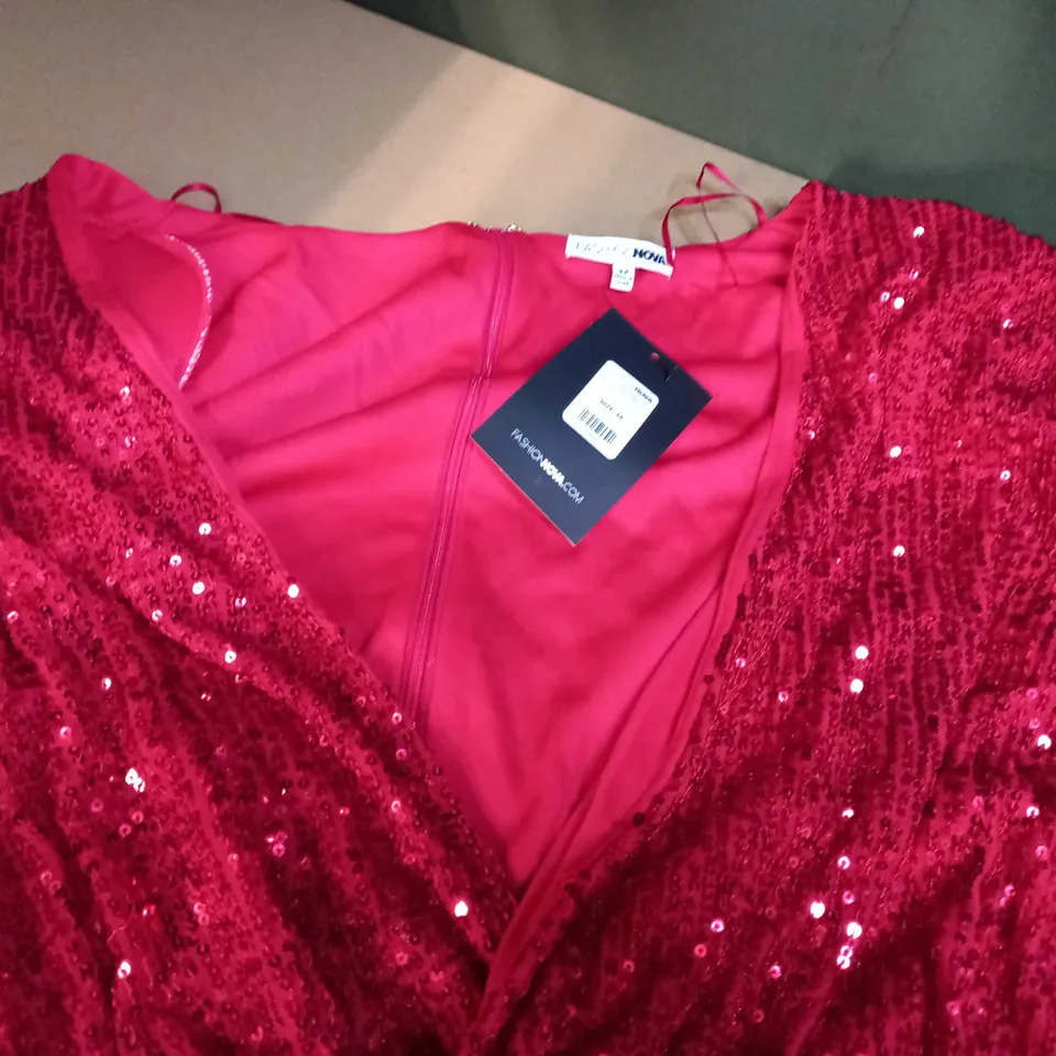 FASHION NOVA RED SEQUIN CENTER STAGE MINI DRESS - 3XL