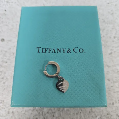 TIFFANY & CO. STERLING SILVER HEART CHARM ON HOOP RING