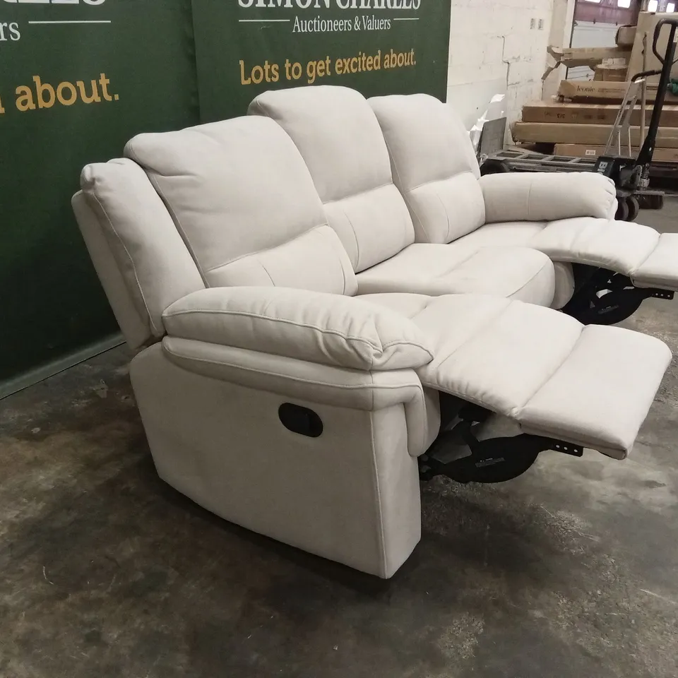 ALBION CHENILLE 3 SEATER HIGH BACK MANUAL RECLINER SOFA RRP £679