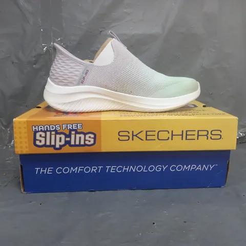 SKECHERS HANDS FREE SLIP INS TRAINERS LAVENDER/TURQUOISE SIZE 5
