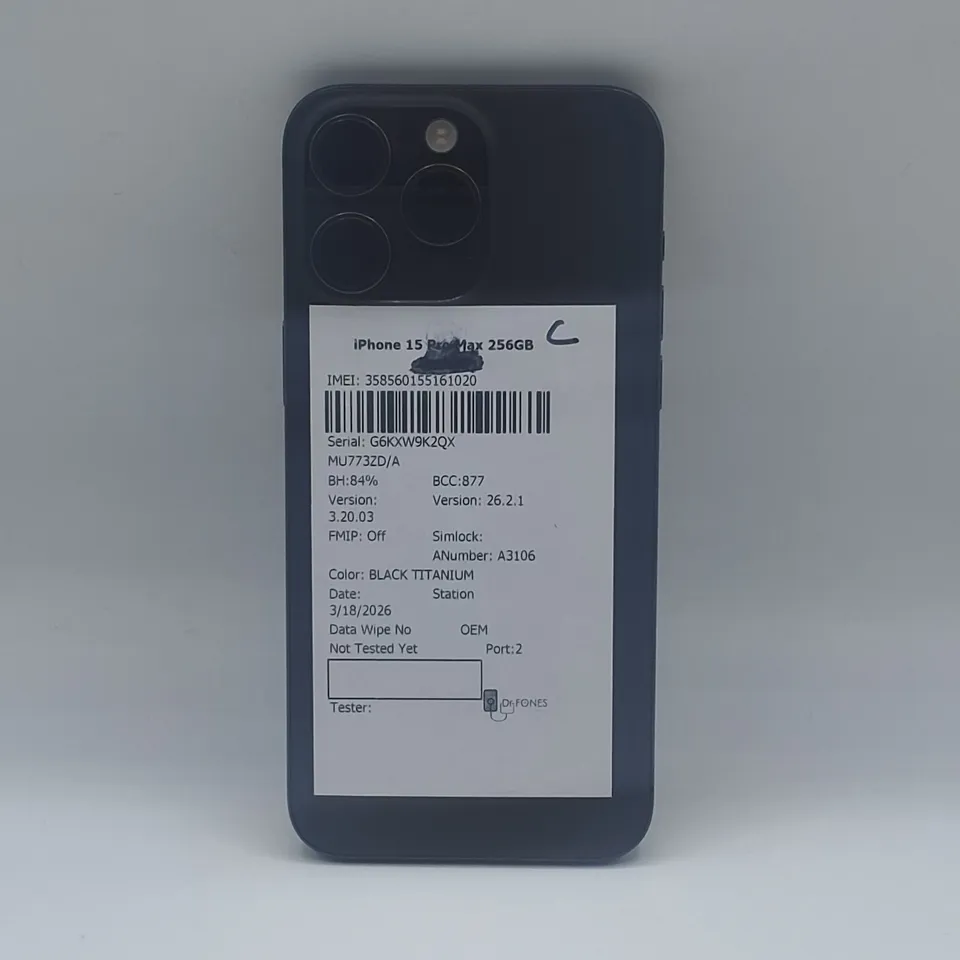 UNBOXED APPLE IPHONE 15 PRO MAX 256GB IN BLACK TITANIUM - A3106