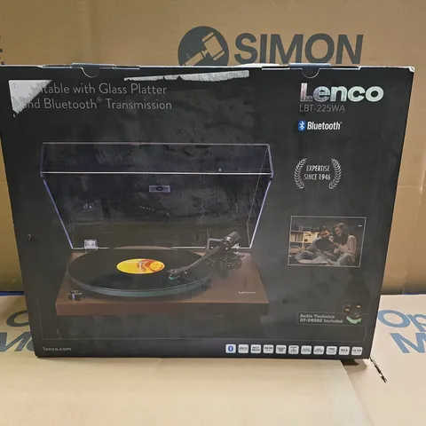 BOXED LENCO TURNTABLE WITH BLUETOOTH TRANSMISSION LBT-225WA