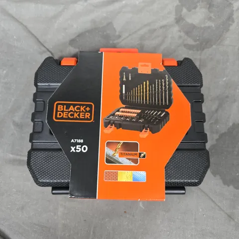 BRAND NEW BLACK+DECKER A7188-XJ 50-PIECE TITANIUM DRILL BIT SET IN CASE