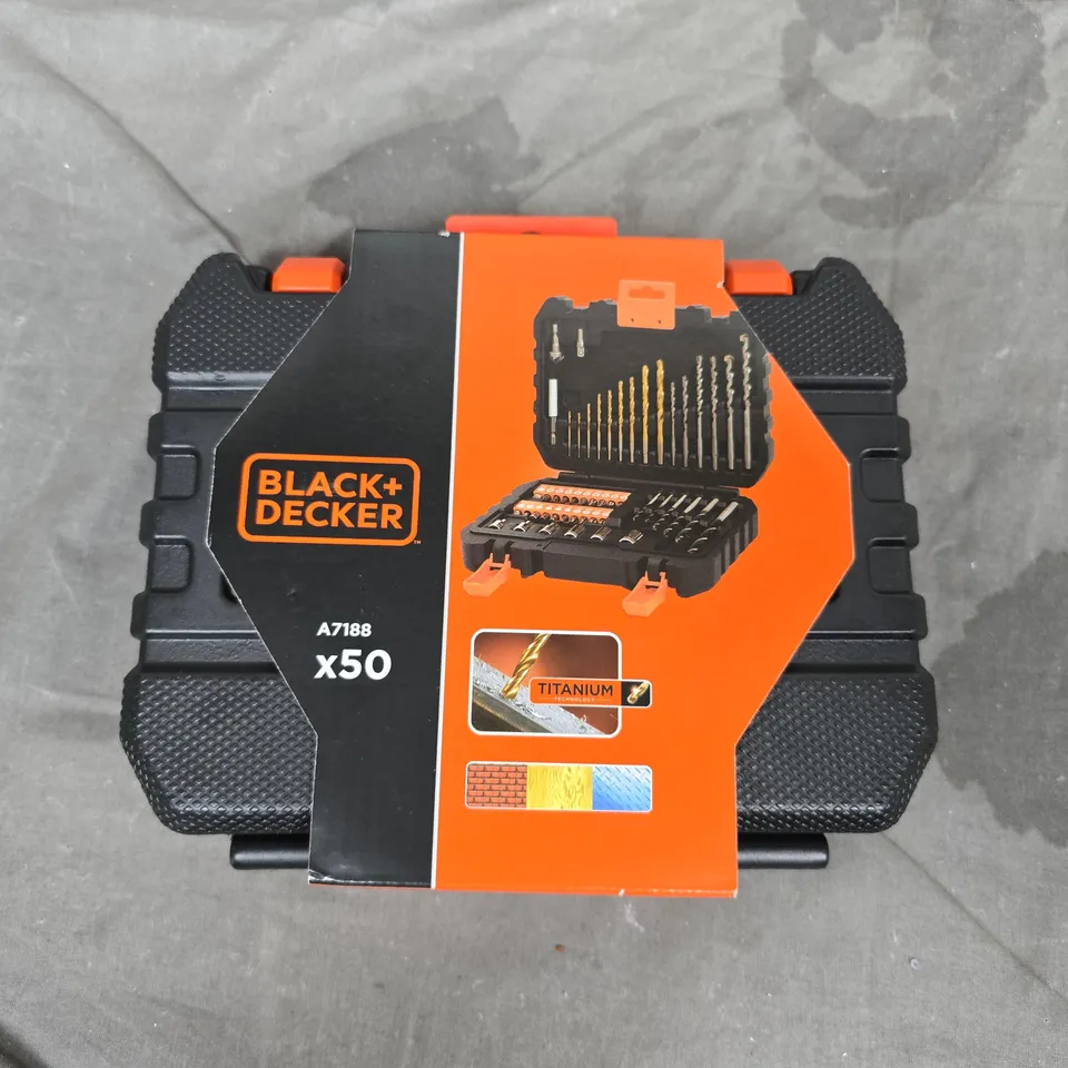 BRAND NEW BLACK+DECKER A7188-XJ 50-PIECE TITANIUM DRILL BIT SET IN CASE
