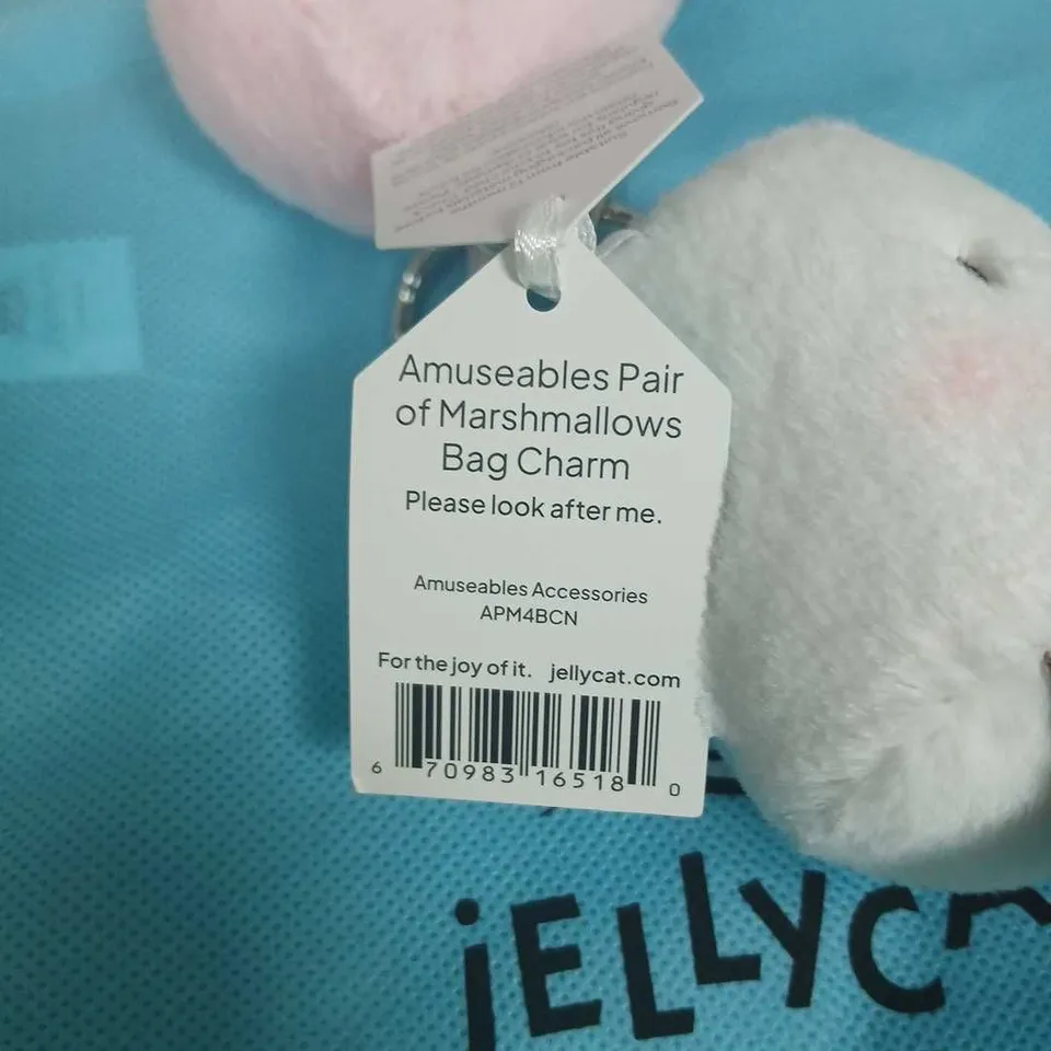 JELLYCAT AMUSEABLES PAIR OF MARSHMALLOWS BAG CHARM