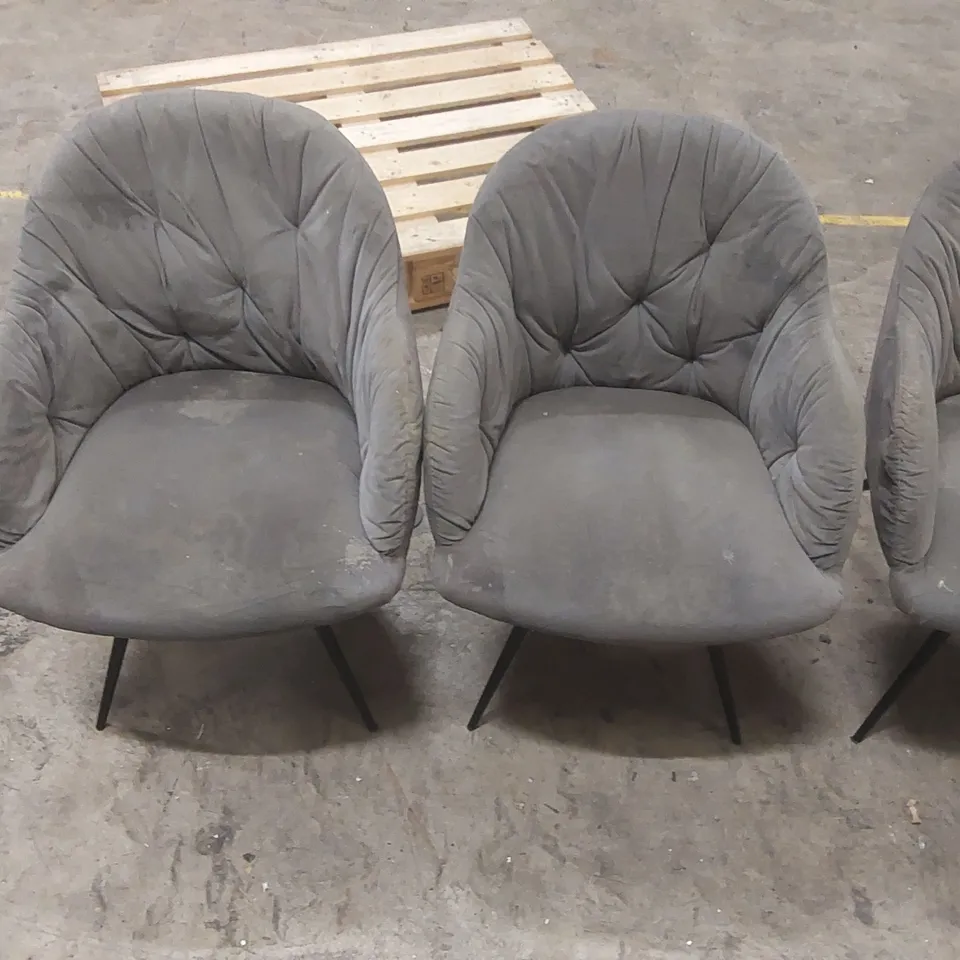 SET OF 4x DESIGNER VELVET DINING CHAIRS