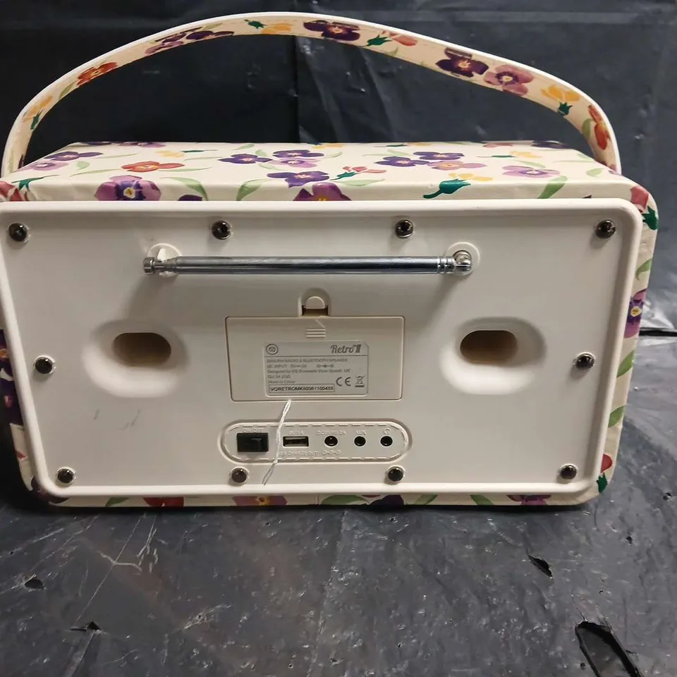 UNBOXED EMMA BRIDGEWATER PORTABLE RADIO IN FLORAL FABRIC CASE