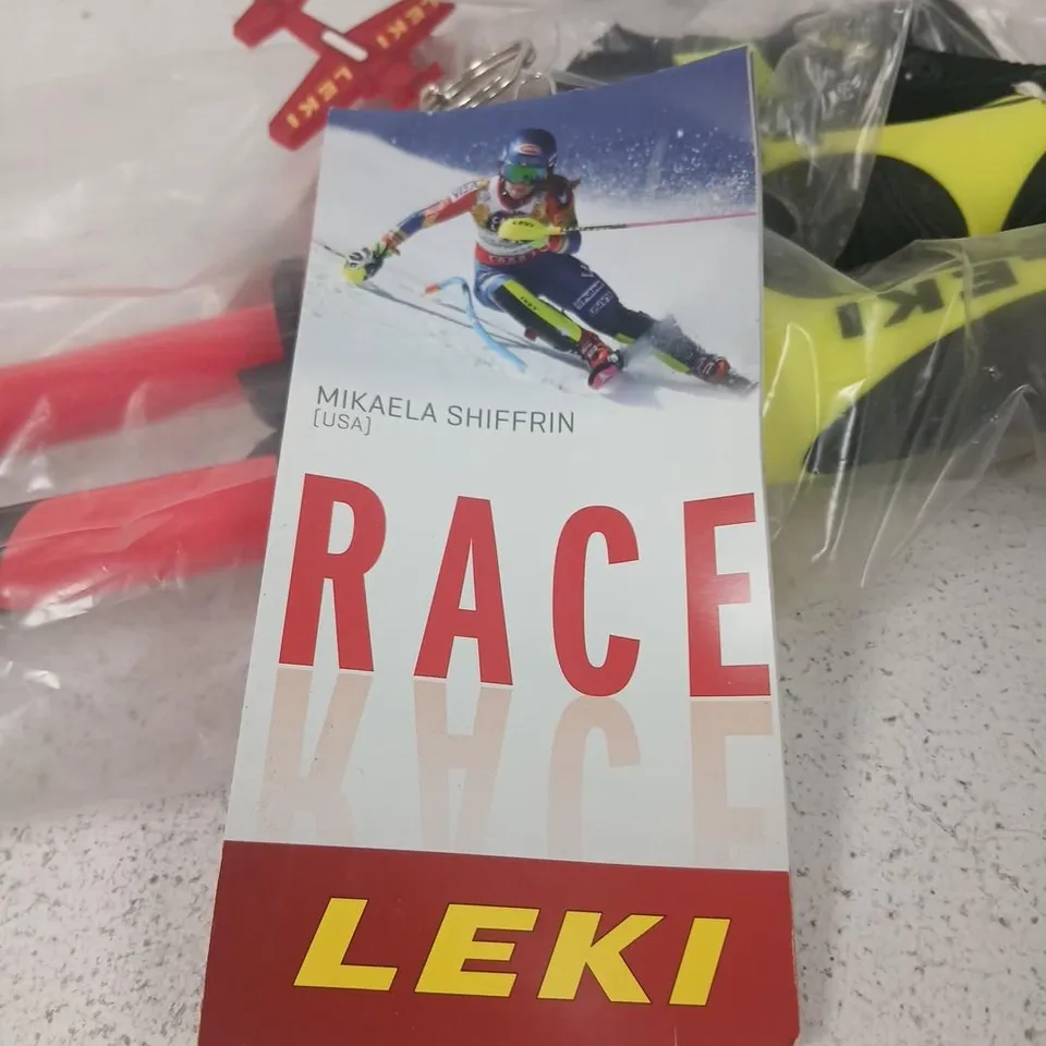 LEKI WC LITE SL RED SKI POLES – RACE MIKAELA SHIFFRIN BOOKLET INCLUDED