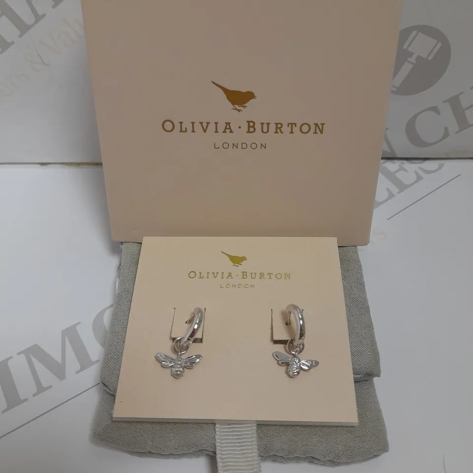 OLIVIA BURTON LUCKY BEE SILVER HOOP EARRINGS  RRP £45
