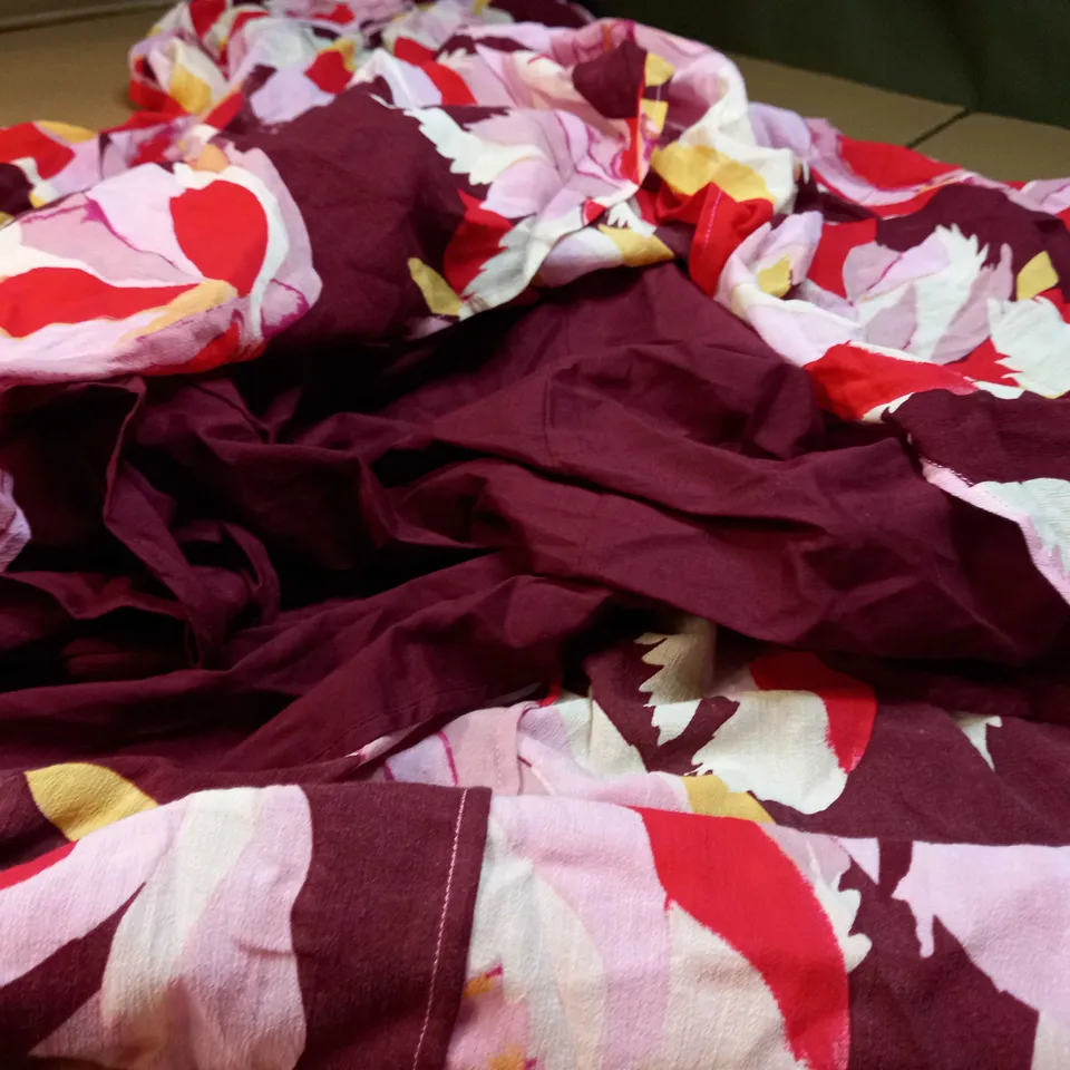 &OTHER STORIES MAROON/PINK ABSTRACT FLORAL MAXI DRESS