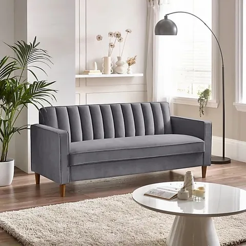 BOXED KIT SOFA 3 SEATER VELVET GREY (2 BOXES)