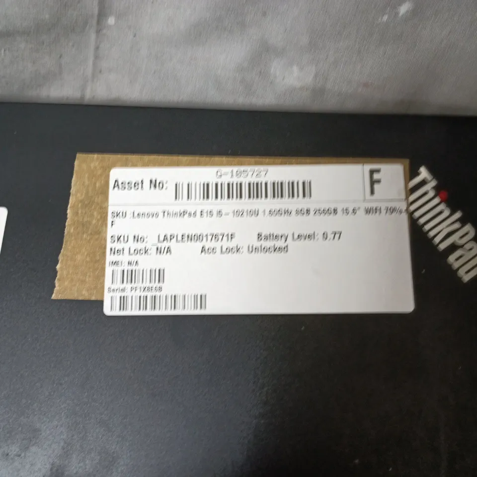 LENOVO THINKPAD LAPTOP E15 – BLACK, INTEL CORE I5