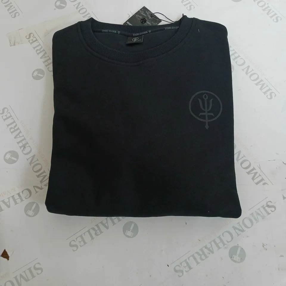 THRUDARK BLACK LOGO JUMPER - M