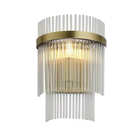 BOXED LUMINOSA MARIETTA GLASS WALL LAMP ANTIQUE BRASS
