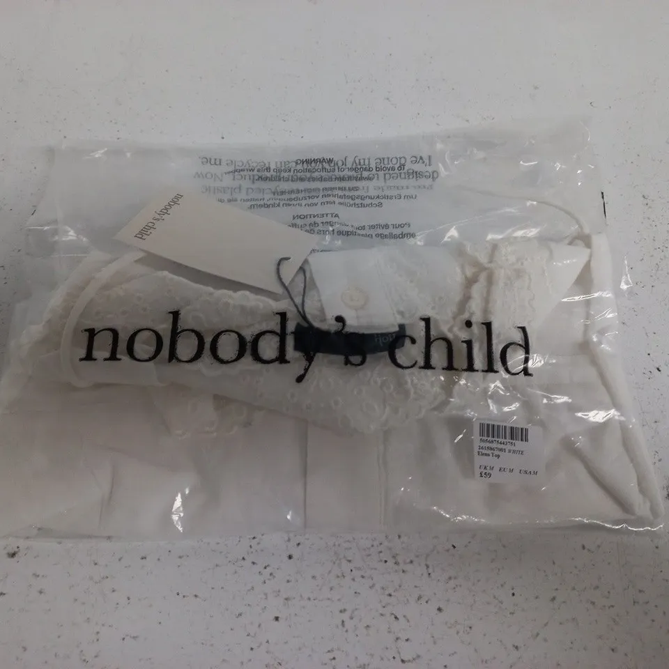 NOBODY'S CHILD ELENA TOP – WHITE, UK M