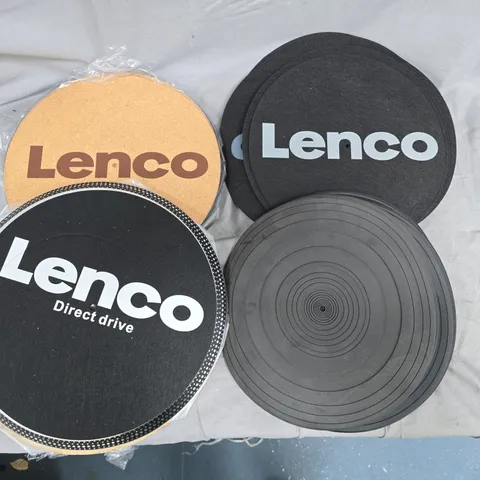 LOT OF ASSORTED LENCO BRANDED TURNTABLE FELT AND RUBBER DISCS