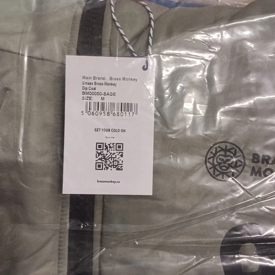 BRANS NEW BRASS MONKEY COAT - SAGE SIZE MEDIUM 