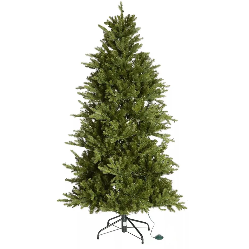 BOXED SANTA'S BEST 116 FUNCTION PRE-LIT DELUXE SPRUCE CHRISTMAS TREE - NATURAL 6FT