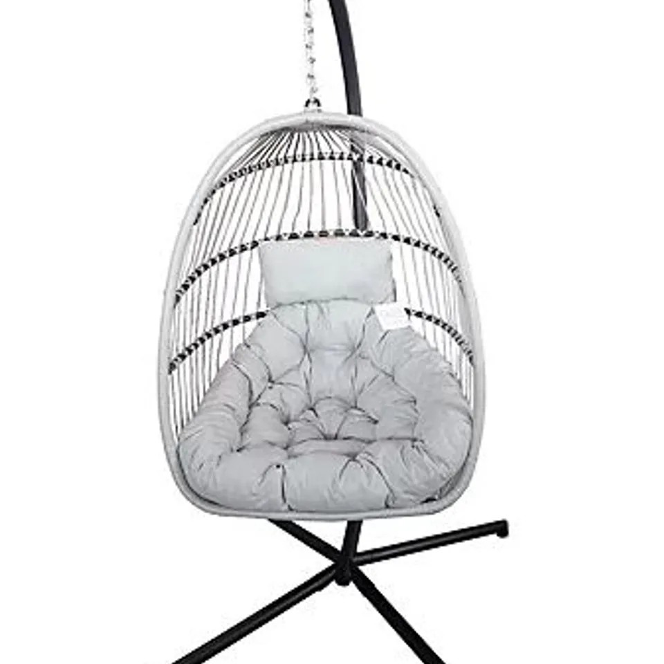 INNOVATORS HOLLY FOLDING COCOON EGG CHAIR LIGHT GREY