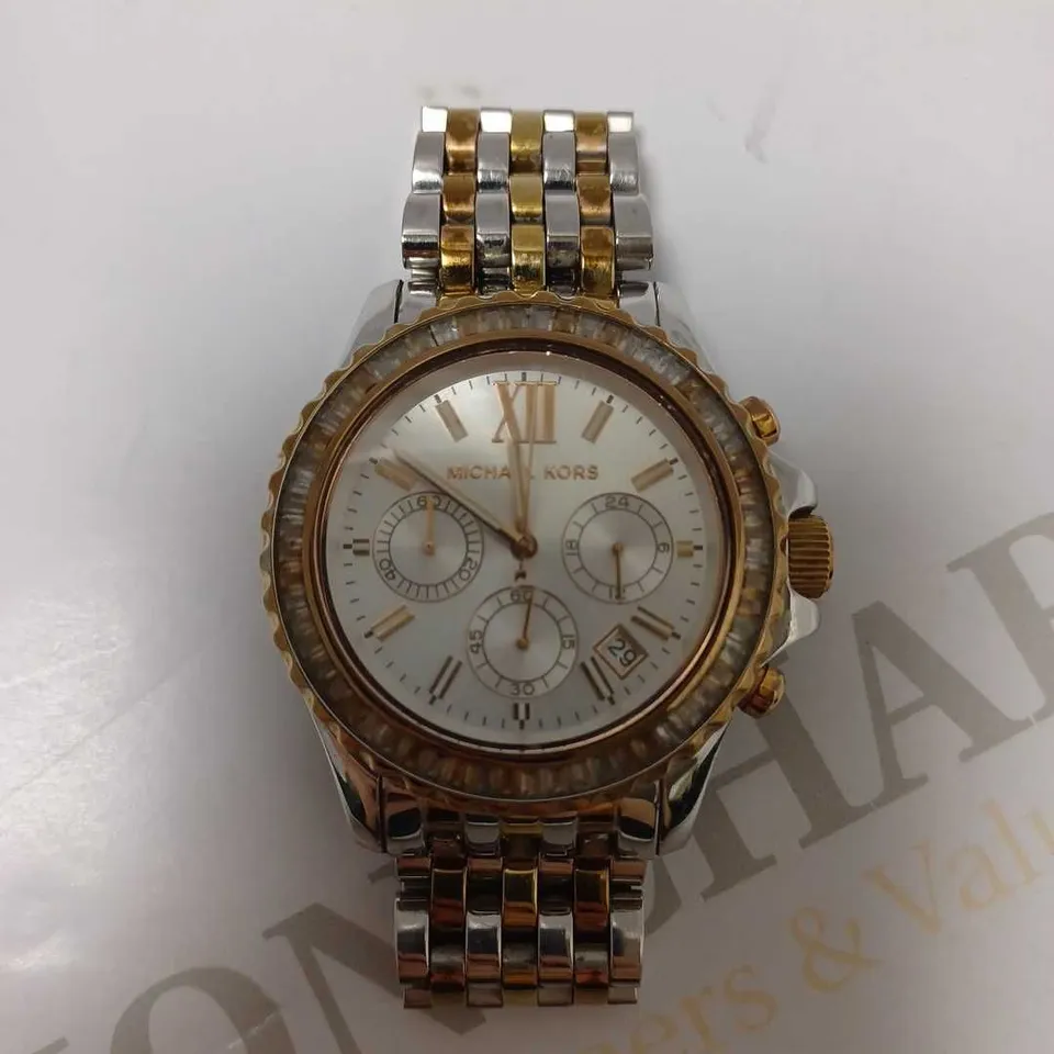 MICHAEL KORS TWO TONE TRIPLE DIAL WRISTWATCH 