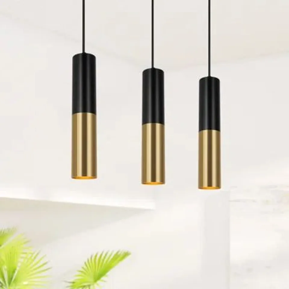 BOXED MODERN IRON CYLINDER PENDANT LIGHTS (SETS OF 3)  - 1 BOX