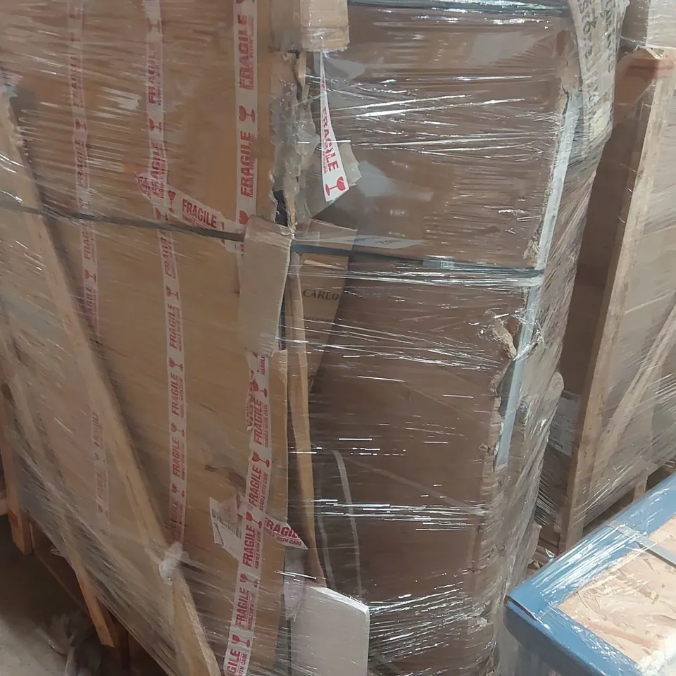 PALLET CONTAINING APPROXIMATELY 9x BRANDED GLASS SHOWER ENCLOSURES