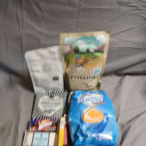APPROXIMATELY 10 ASSORTED FOOD ITEMS TO INCLUDE - COFFEE, SWEETS AND JAKEMANS