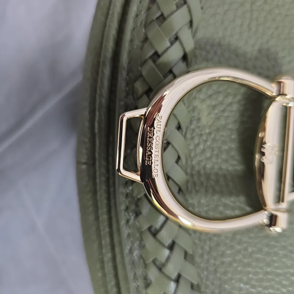 PAUL COSTELLOE LEATHER CROSS BODY HANDBAG GREEN