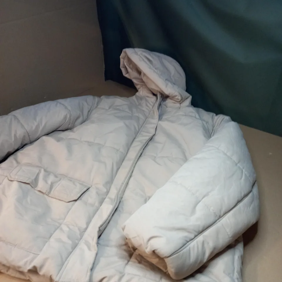 WOMENS BEIGE PADDED ZIPPED COAT SIZE UNSPECIFIED