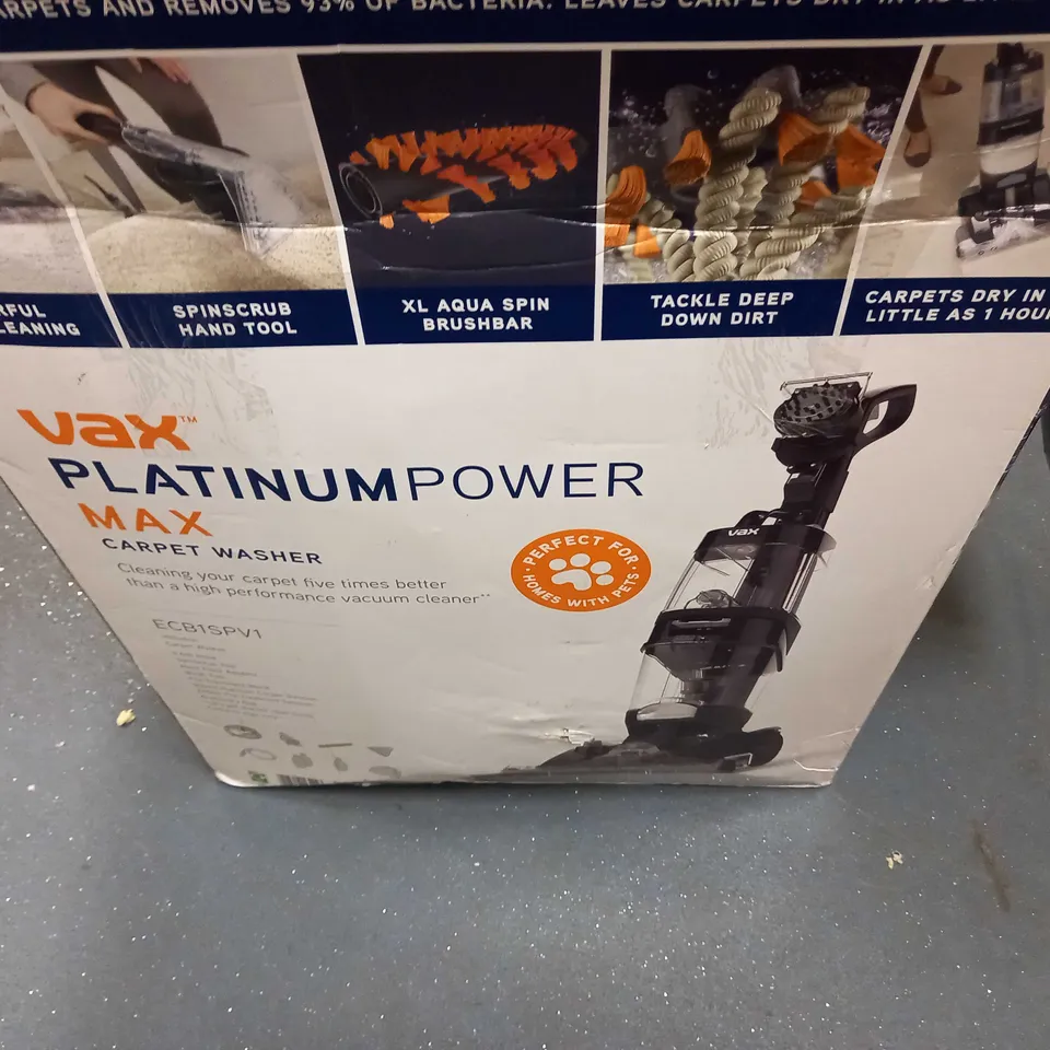 VAX PLATINUM POWER MAX CARPET CLEANER - BLACK