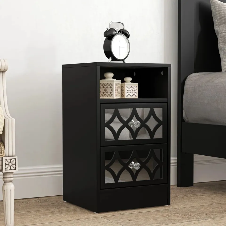BOXED ADREILLE BEDSIDE TABLE