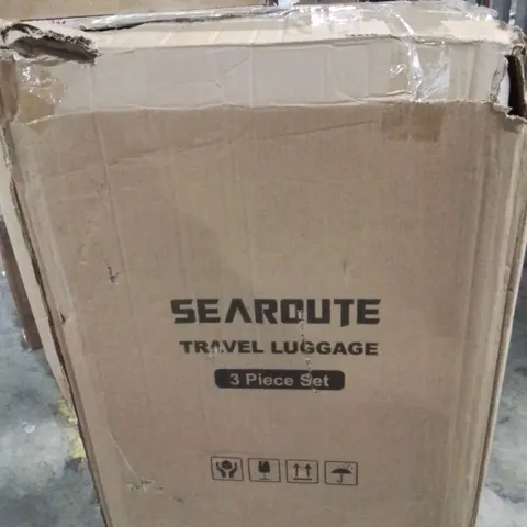 BOXED SEAROUTE TRAVEL LUGGAGE CASE  SET OF 3 -WHITE-