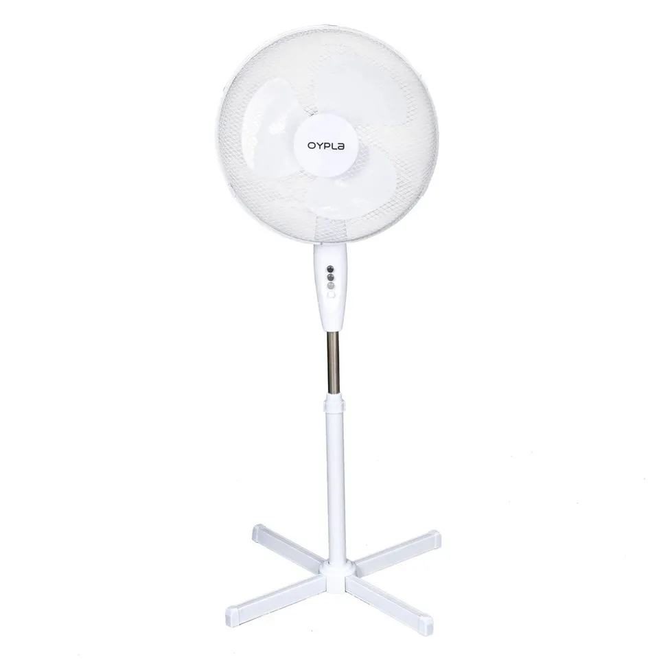 OYPLA 16" OSCILLATING PEDESTAL FAN - WHITE