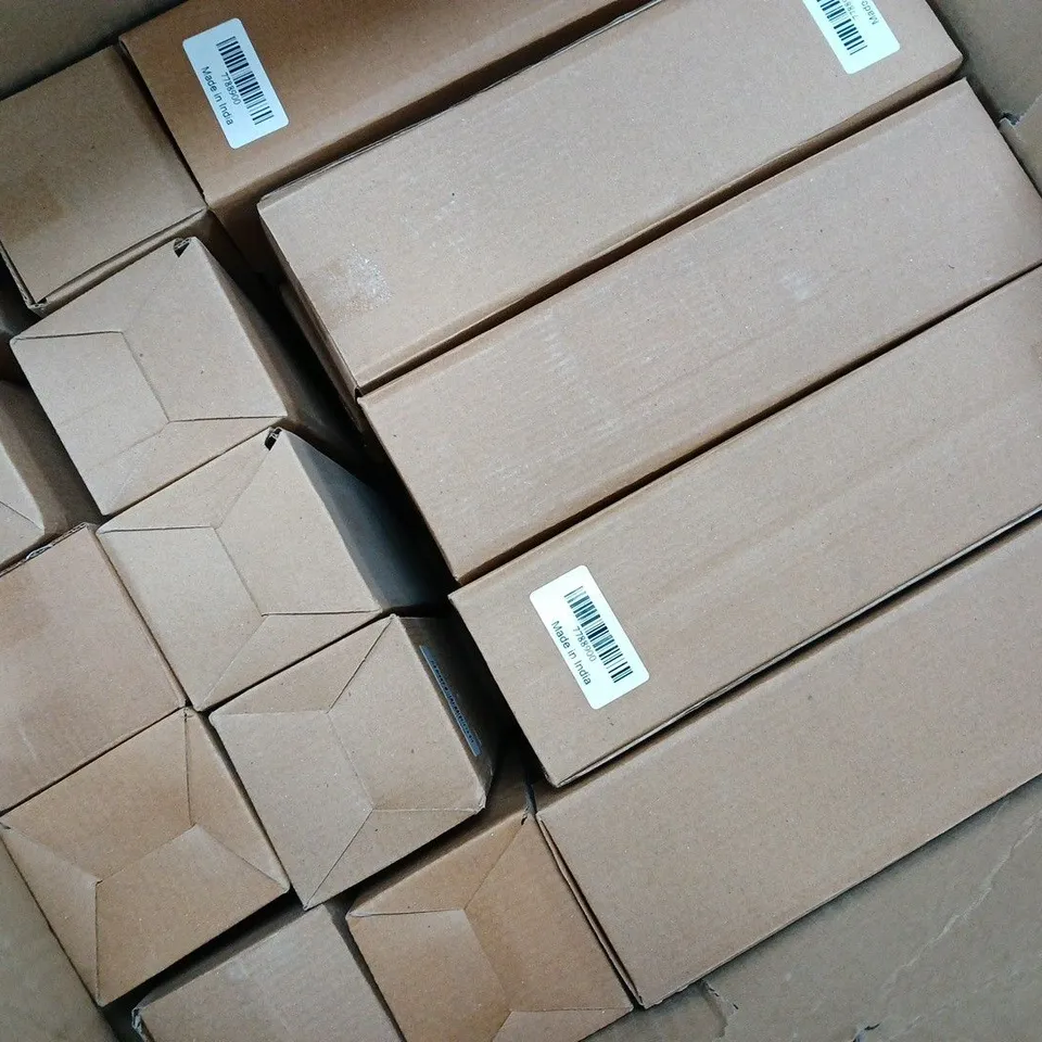 APPROXIMATELY 50 BOXED DECORATIVE TREES (SIZE 23X5X1 CM) - RED & BROWN MULTI