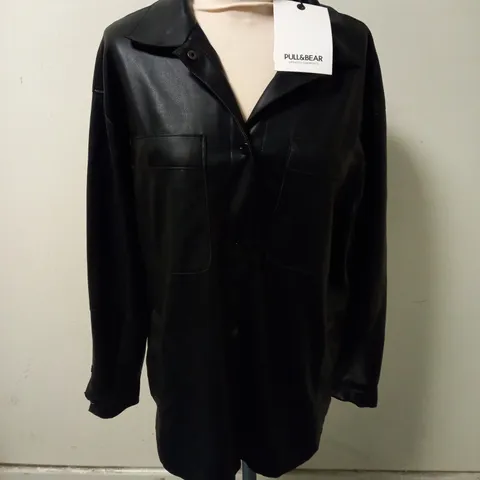 PULL&BEAR LEATHER EFFECT SHIRT - SIZE M