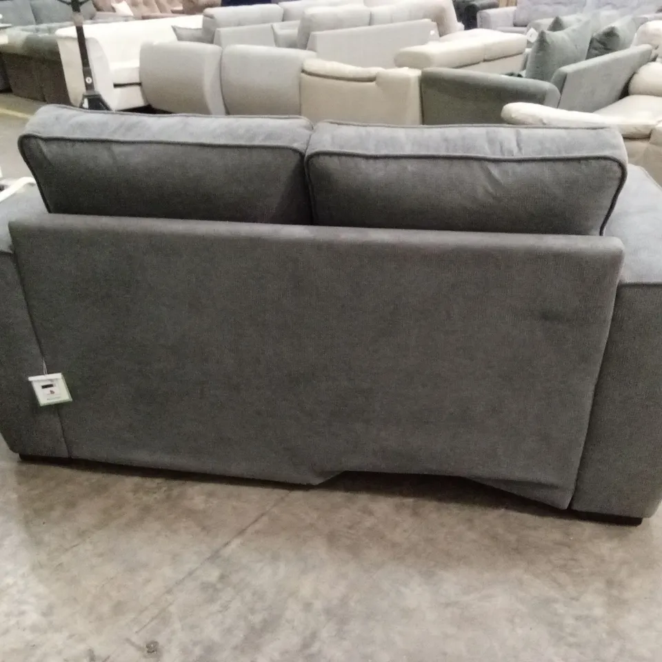 SEOUL 2 SEATER STANDARD BACK FABRIC SOFA - GREY RRP £699