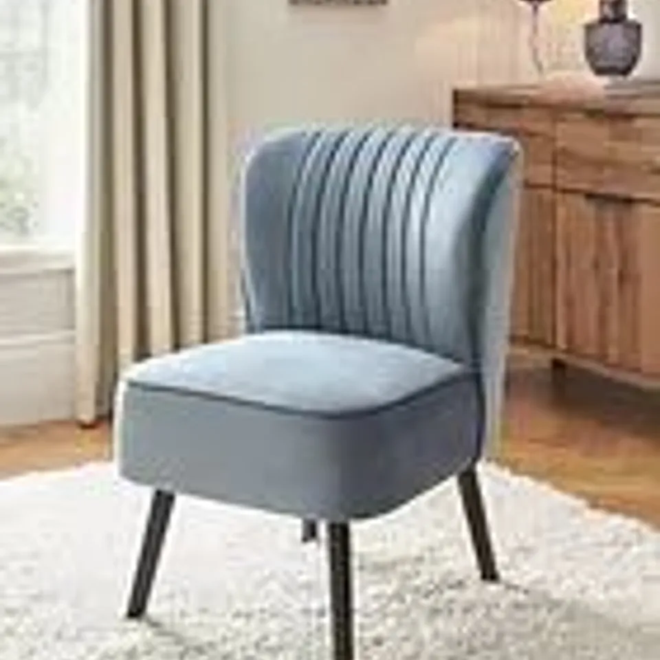 BOXED POPPY ACCENT CHAIR - DENIM BLUE (1 BOX)