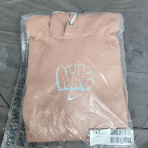 BAGGED NIKE SOLO SWOOSH HOODIE IN BROWN - SMALL