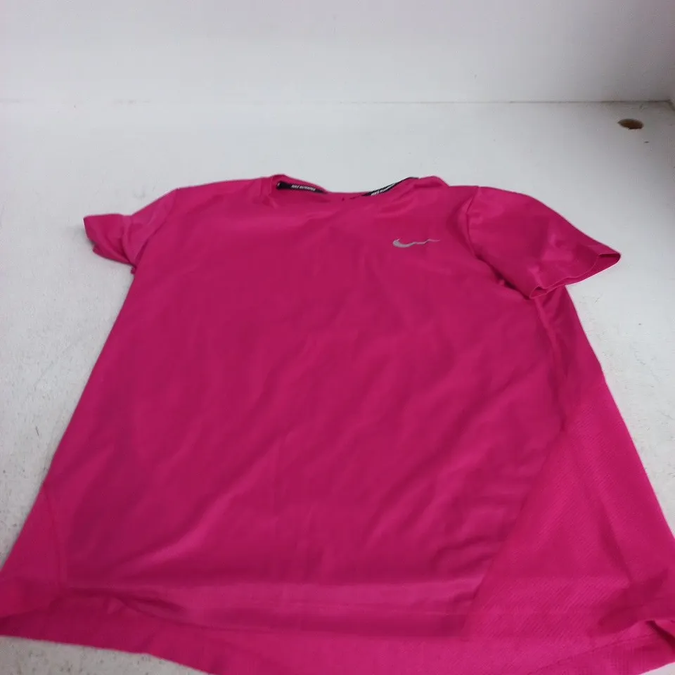 NIKE RUNNING DRI-FIT PINK T-SHIRT, XS 