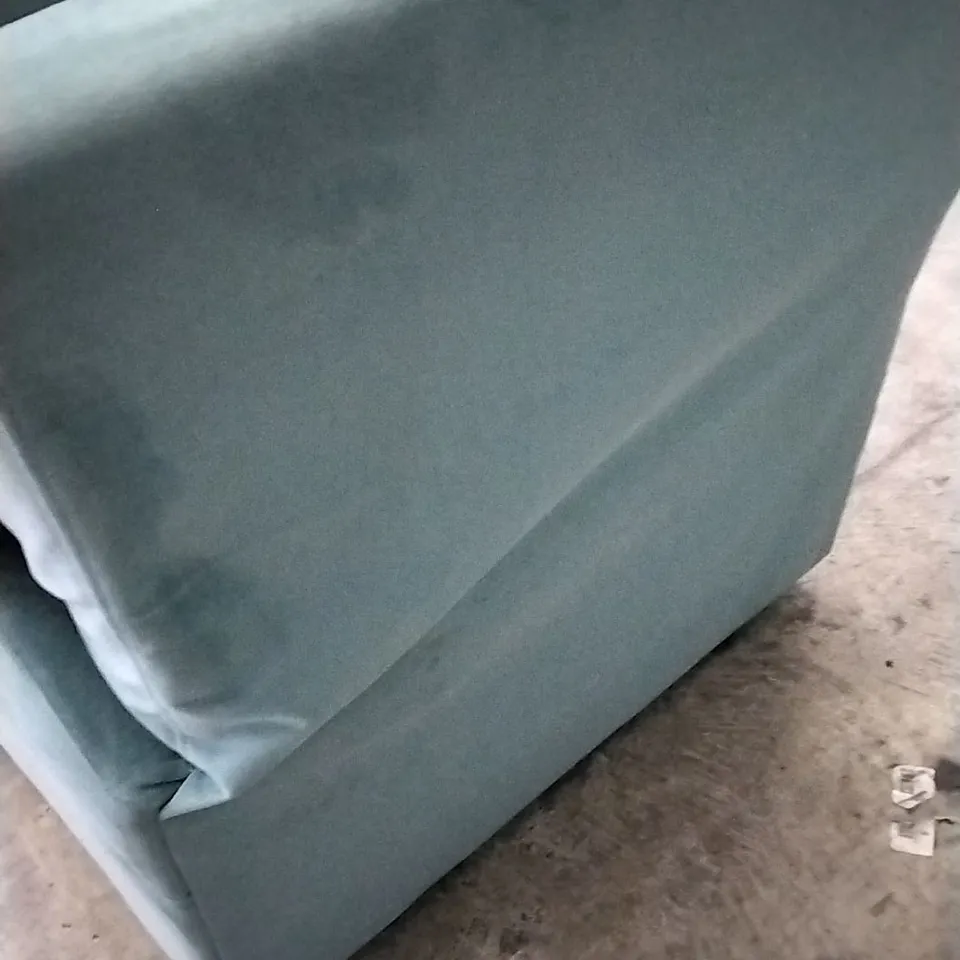 QUALITY BRITISH DESIGNED & MANUFACTURED G PLAN SEATTLE ARMCHAIR PLUSH AIRFORCE VELVET
