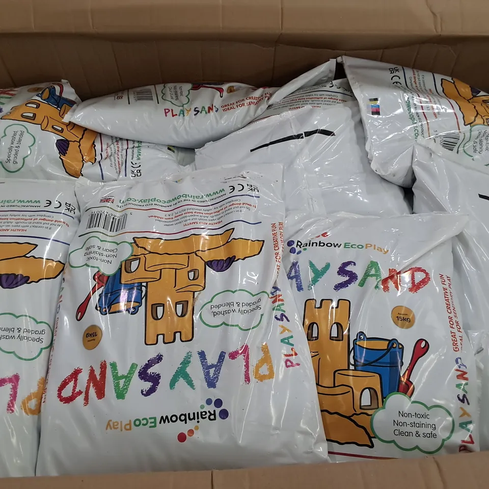 PALLET CONTAINING A LARGE QUANTITY OF 15KG BAGS OF ECO PLAY SAND